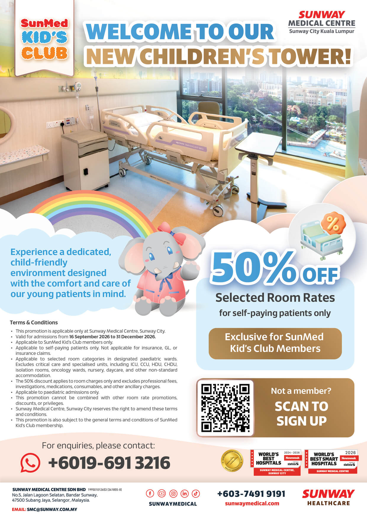 50% Off Selected Children’s Room Rates